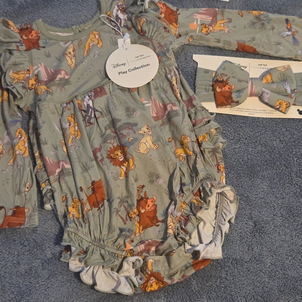 Little Sleepies Lion King Bubble Romper & Bow